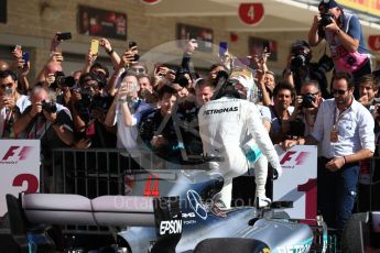 World © Octane Photographic Ltd. Formula 1 - American Grand Prix - Sunday - Race Podium. Lewis Hamilton - Mercedes AMG Petronas F1 W08 EQ Energy+. Circuit of the Americas, Austin, Texas, USA. Sunday 22nd October 2017. Digital Ref: 1995LB1D0213