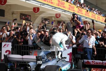 World © Octane Photographic Ltd. Formula 1 - American Grand Prix - Sunday - Race Podium. Lewis Hamilton - Mercedes AMG Petronas F1 W08 EQ Energy+. Circuit of the Americas, Austin, Texas, USA. Sunday 22nd October 2017. Digital Ref: 1995LB1D0229