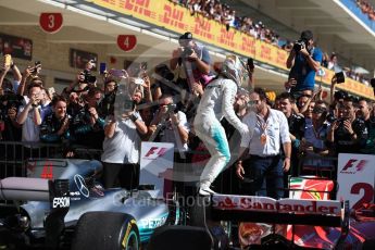 World © Octane Photographic Ltd. Formula 1 - American Grand Prix - Sunday - Race Podium. Lewis Hamilton - Mercedes AMG Petronas F1 W08 EQ Energy+. Circuit of the Americas, Austin, Texas, USA. Sunday 22nd October 2017. Digital Ref: 1995LB1D0243