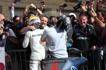 World © Octane Photographic Ltd. Formula 1 - American Grand Prix - Sunday - Race Podium. Lewis Hamilton - Mercedes AMG Petronas F1 W08 EQ Energy+. Circuit of the Americas, Austin, Texas, USA. Sunday 22nd October 2017. Digital Ref: 1995LB1D0311