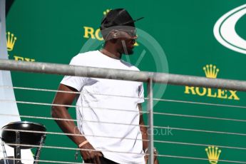 World © Octane Photographic Ltd. Formula 1 - American Grand Prix - Sunday - Race Podium. Usain Bolt. Circuit of the Americas, Austin, Texas, USA. Sunday 22nd October 2017. Digital Ref: 1995LB1D0365