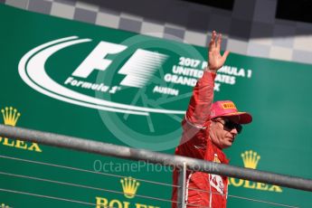 World © Octane Photographic Ltd. Formula 1 - American Grand Prix - Sunday - Race Podium. Kimi Raikkonen - Scuderia Ferrari SF70H. Circuit of the Americas, Austin, Texas, USA. Sunday 22nd October 2017. Digital Ref: 1995LB1D0388