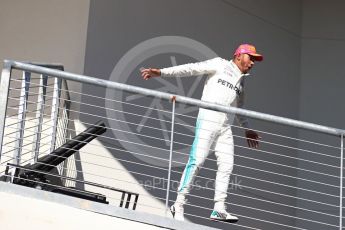 World © Octane Photographic Ltd. Formula 1 - American Grand Prix - Sunday - Race Podium. Lewis Hamilton - Mercedes AMG Petronas F1 W08 EQ Energy+. Circuit of the Americas, Austin, Texas, USA. Sunday 22nd October 2017. Digital Ref: 1995LB1D0445