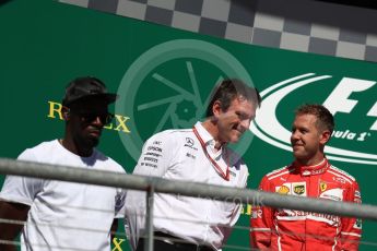 World © Octane Photographic Ltd. Formula 1 - American Grand Prix - Sunday - Race. Sebastian Vettel - Scuderia Ferrari SF70H and James Allison - Technical Director of Mercedes-AMG Petronas Motorsport. Circuit of the Americas, Austin, Texas, USA. Sunday 22nd October 2017. Digital Ref: 1995LB1D0606