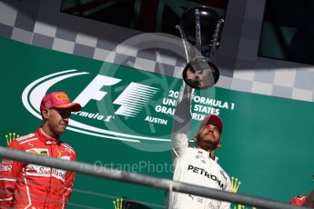 World © Octane Photographic Ltd. Formula 1 - American Grand Prix - Sunday - Race Podium. Lewis Hamilton - Mercedes AMG Petronas F1 W08 EQ Energy+. Circuit of the Americas, Austin, Texas, USA. Sunday 22nd October 2017. Digital Ref:
