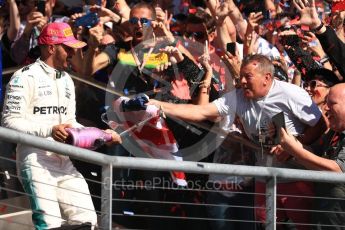 World © Octane Photographic Ltd. Formula 1 - American Grand Prix - Sunday - Race Podium. Lewis Hamilton - Mercedes AMG Petronas F1 W08 EQ Energy+. Circuit of the Americas, Austin, Texas, USA. Sunday 22nd October 2017. Digital Ref: 1995LB1D0837