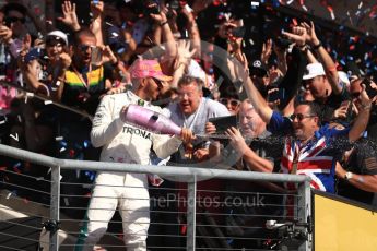 World © Octane Photographic Ltd. Formula 1 - American Grand Prix - Sunday - Race Podium. Lewis Hamilton - Mercedes AMG Petronas F1 W08 EQ Energy+. Circuit of the Americas, Austin, Texas, USA. Sunday 22nd October 2017. Digital Ref: 1995LB1D0854