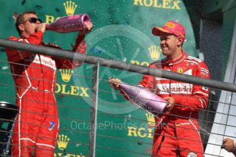 World © Octane Photographic Ltd. Formula 1 - American Grand Prix - Sunday - Race Podium. Sebastian Vettel and Kimi Raikkonen - Scuderia Ferrari SF70H. Circuit of the Americas, Austin, Texas, USA. Sunday 22nd October 2017. Digital Ref: 1995LB1D0891