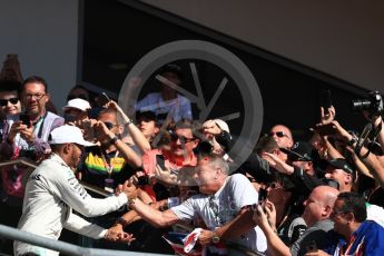 World © Octane Photographic Ltd. Formula 1 - American Grand Prix - Sunday - Race Podium. Lewis Hamilton - Mercedes AMG Petronas F1 W08 EQ Energy+. Circuit of the Americas, Austin, Texas, USA. Sunday 22nd October 2017. Digital Ref: 1995LB1D1091