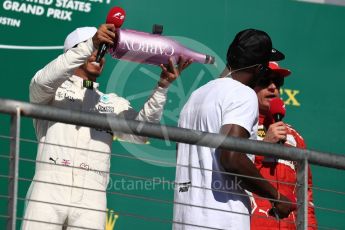 World © Octane Photographic Ltd. Formula 1 - American Grand Prix - Sunday - Race Podium. Lewis Hamilton - Mercedes AMG Petronas F1 W08 EQ Energy+ and Usain Bolt. Circuit of the Americas, Austin, Texas, USA. Sunday 22nd October 2017. Digital Ref: 1995LB1D1164
