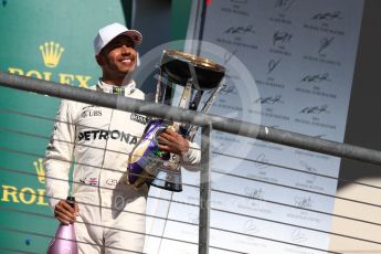 World © Octane Photographic Ltd. Formula 1 - American Grand Prix - Sunday - Race Podium. Lewis Hamilton - Mercedes AMG Petronas F1 W08 EQ Energy+. Circuit of the Americas, Austin, Texas, USA. Sunday 22nd October 2017. Digital Ref: 1995LB1D1279