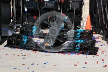World © Octane Photographic Ltd. Formula 1 - American Grand Prix - Sunday - Race Podium. Spares of Mercedes AMG Petronas F1 W08 EQ Energy+. Circuit of the Americas, Austin, Texas, USA. Sunday 22nd October 2017. Digital Ref: 1995LB1D1309