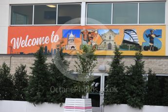 World © Octane Photographic Ltd. Formula 1 - American Grand Prix - Friday - Paddock. Welcome to Texas sign in the paddock. Circuit of the Americas, Austin, Texas, USA. Friday 20th October 2017. Digital Ref: 1985LB1D3250