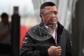 World © Octane Photographic Ltd. Formula 1 - American Grand Prix - Friday - Paddock. Eric Boullier - McLaren Honda MCL32. Circuit of the Americas, Austin, Texas, USA. Friday 20th October 2017. Digital Ref: 1985LB1D3315