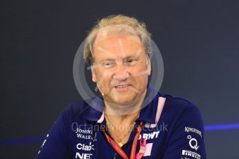 World © Octane Photographic Ltd. Formula 1 - American Grand Prix – Friday Team Press Conference. Robert Fernley - Deputy Team Principal of Sahara Force India. Circuit of the Americas, Austin, Texas, USA. Friday 20th October 2017. Digital Ref: 1988LB1D5324
