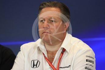 World © Octane Photographic Ltd. Formula 1 - American Grand Prix – Friday Team Press Conference. Zak Brown - Executive Director of McLaren Technology Group. Circuit of the Americas, Austin, Texas, USA. Friday 20th October 2017. Digital Ref: 1988LB1D5329