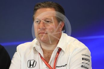 World © Octane Photographic Ltd. Formula 1 - American Grand Prix – Friday Team Press Conference. Zak Brown - Executive Director of McLaren Technology Group. Circuit of the Americas, Austin, Texas, USA. Friday 20th October 2017. Digital Ref: 1988LB1D5332