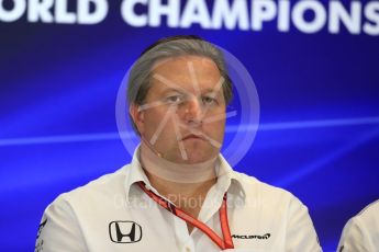 World © Octane Photographic Ltd. Formula 1 - American Grand Prix – Friday Team Press Conference. Zak Brown - Executive Director of McLaren Technology Group. Circuit of the Americas, Austin, Texas, USA. Friday 20th October 2017. Digital Ref: 1988LB1D5418