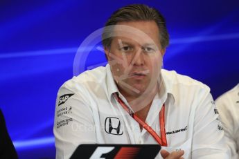 World © Octane Photographic Ltd. Formula 1 - American Grand Prix – Friday Team Press Conference. Zak Brown - Executive Director of McLaren Technology Group. Circuit of the Americas, Austin, Texas, USA. Friday 20th October 2017. Digital Ref: 1988LB1D5421