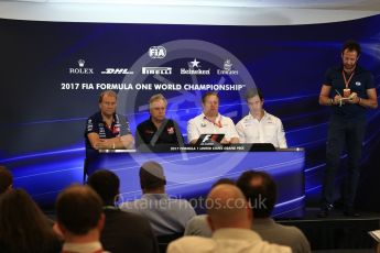 World © Octane Photographic Ltd. Formula 1 - American Grand Prix – Friday Team Press Conference. Zak Brown - Executive Director of McLaren Technology Group, Robert Fernley - Deputy Team Principal of Sahara Force India, Gene Haas - Founder and Chairman of Haas F1 Team and Toto Wolff - Executive Director & Head of Mercedes-Benz Motorsport. Circuit of the Americas, Austin, Texas, USA. Friday 20th October 2017. Digital Ref: 1988LB2D6562