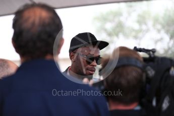 World © Octane Photographic Ltd. Formula 1 - American Grand Prix - Sunday - Paddock. Usain Bolt meets with the media. Circuit of the Americas, Austin, Texas, USA. Sunday 22nd October 2017. Digital Ref: 1992LB1D8180