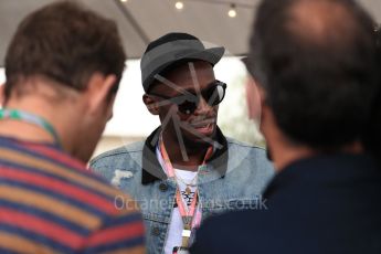 World © Octane Photographic Ltd. Formula 1 - American Grand Prix - Sunday - Paddock. Usain Bolt meets with the media. Circuit of the Americas, Austin, Texas, USA. Sunday 22nd October 2017. Digital Ref: 1992LB1D8240