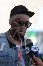 World © Octane Photographic Ltd. Formula 1 - American Grand Prix - Sunday - Paddock. Usain Bolt meets with the media. Circuit of the Americas, Austin, Texas, USA. Sunday 22nd October 2017. Digital Ref: 1992LB1D8280