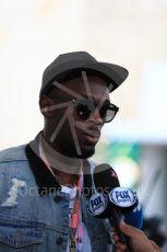 World © Octane Photographic Ltd. Formula 1 - American Grand Prix - Sunday - Paddock. Usain Bolt meets with the media. Circuit of the Americas, Austin, Texas, USA. Sunday 22nd October 2017. Digital Ref: 1992LB1D8287