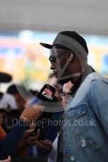 World © Octane Photographic Ltd. Formula 1 - American Grand Prix - Sunday - Paddock. Usain Bolt meets with the media. Circuit of the Americas, Austin, Texas, USA. Sunday 22nd October 2017. Digital Ref: 1992LB1D8293
