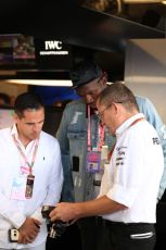 World © Octane Photographic Ltd. Formula 1 - American Grand Prix - Sunday - Paddock. Usain Bolt in the Mercedes AMG Petronas F1 team garage. Circuit of the Americas, Austin, Texas, USA. Sunday 22nd October 2017. Digital Ref: 1992LB1D8372