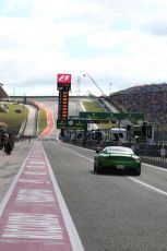 World © Octane Photographic Ltd. Formula 1 - American Grand Prix - Sunday - Paddock. Lewis Hamilton takes Usain Bolt on a Hot Lap of COTA. Circuit of the Americas, Austin, Texas, USA. Sunday 22nd October 2017. Digital Ref: 1992LB1D8423