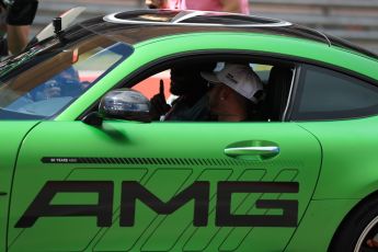 World © Octane Photographic Ltd. Formula 1 - American Grand Prix - Sunday - Paddock. Lewis Hamilton takes Usain Bolt on a Hot Lap of COTA. Circuit of the Americas, Austin, Texas, USA. Sunday 22nd October 2017. Digital Ref: 1992LB1D8459
