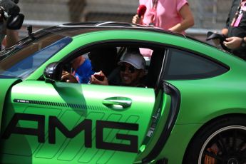 World © Octane Photographic Ltd. Formula 1 - American Grand Prix - Sunday - Paddock. Lewis Hamilton takes Usain Bolt on a Hot Lap of COTA. Circuit of the Americas, Austin, Texas, USA. Sunday 22nd October 2017. Digital Ref: 1992LB1D8478