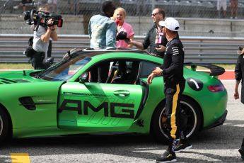 World © Octane Photographic Ltd. Formula 1 - American Grand Prix - Sunday - Paddock. Lewis Hamilton takes Usain Bolt on a Hot Lap of COTA. Circuit of the Americas, Austin, Texas, USA. Sunday 22nd October 2017. Digital Ref: 1992LB1D8484