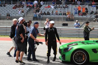 World © Octane Photographic Ltd. Formula 1 - American Grand Prix - Sunday - Paddock. Lewis Hamilton takes Usain Bolt on a Hot Lap of COTA. Circuit of the Americas, Austin, Texas, USA. Sunday 22nd October 2017. Digital Ref: 1992LB1D8506