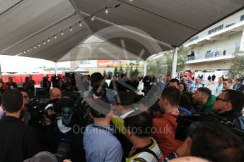 World © Octane Photographic Ltd. Formula 1 - American Grand Prix - Sunday - Paddock. Usain Bolt meets with the media. Circuit of the Americas, Austin, Texas, USA. Sunday 22nd October 2017. Digital Ref: 1992LB2D6637