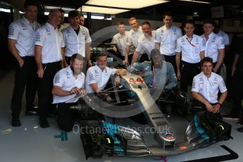 World © Octane Photographic Ltd. Formula 1 - American Grand Prix - Sunday - Paddock. Usain Bolt in the Mercedes AMG Petronas F1 team garage. Circuit of the Americas, Austin, Texas, USA. Sunday 22nd October 2017. Digital Ref: 1992LB2D6749