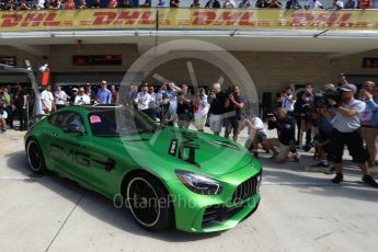 World © Octane Photographic Ltd. Formula 1 - American Grand Prix - Sunday - Paddock. Lewis Hamilton takes Usain Bolt on a Hot Lap of COTA. Circuit of the Americas, Austin, Texas, USA. Sunday 22nd October 2017. Digital Ref: 1992LB2D6927