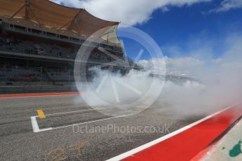 World © Octane Photographic Ltd. Formula 1 - American Grand Prix - Sunday - Paddock. Lewis Hamilton takes Usain Bolt on a Hot Lap of COTA. Circuit of the Americas, Austin, Texas, USA. Sunday 22nd October 2017. Digital Ref: 1992LB2D6952