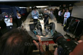 World © Octane Photographic Ltd. Formula 1 - American Grand Prix - Sunday - Paddock. Lewis Hamilton takes Usain Bolt on a Hot Lap of COTA. Circuit of the Americas, Austin, Texas, USA. Sunday 22nd October 2017. Digital Ref: 1992LB2D7035