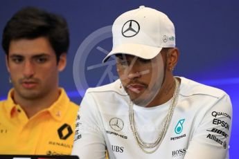 World © Octane Photographic Ltd. Formula 1 - American Grand Prix – Thursday Driver Press Conference – Part 1. Lewis Hamilton - Mercedes AMG Petronas F1 Team. Circuit of the Americas, Austin, Texas, USA. Thursday 19th October 2017. Digital Ref: 1984LB1D2166