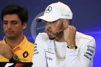 World © Octane Photographic Ltd. Formula 1 - American Grand Prix – Thursday Driver Press Conference – Part 1. Lewis Hamilton - Mercedes AMG Petronas F1 Team. Circuit of the Americas, Austin, Texas, USA. Thursday 19th October 2017. Digital Ref: 1984LB1D2174