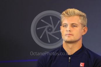 World © Octane Photographic Ltd. Formula 1 - American Grand Prix – Thursday Driver Press Conference – Part 1. Marcus Ericsson – Sauber F1 Team. Circuit of the Americas, Austin, Texas, USA. Thursday 19th October 2017. Digital Ref: 1984LB1D2192