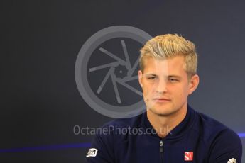 World © Octane Photographic Ltd. Formula 1 - American Grand Prix – Thursday Driver Press Conference – Part 1. Marcus Ericsson – Sauber F1 Team. Circuit of the Americas, Austin, Texas, USA. Thursday 19th October 2017. Digital Ref: 1984LB1D2216