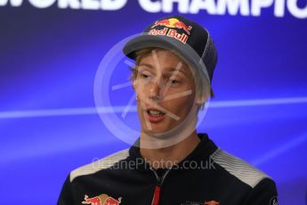 World © Octane Photographic Ltd. Formula 1 - American Grand Prix – Thursday Driver Press Conference – Part 1. Brendon Hartley - Scuderia Toro Rosso. Circuit of the Americas, Austin, Texas, USA. Thursday 19th October 2017. Digital Ref: 1984LB1D2218
