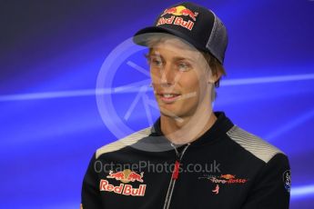World © Octane Photographic Ltd. Formula 1 - American Grand Prix – Thursday Driver Press Conference – Part 1. Brendon Hartley - Scuderia Toro Rosso. Circuit of the Americas, Austin, Texas, USA. Thursday 19th October 2017. Digital Ref: 1984LB1D2248
