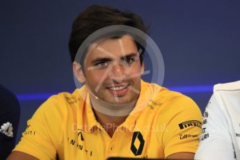 World © Octane Photographic Ltd. Formula 1 - American Grand Prix – Thursday Driver Press Conference – Part 1. Carlos Sainz - Renault Sport F1 Team. Circuit of the Americas, Austin, Texas, USA. Thursday 19th October 2017. Digital Ref: 1984LB1D2260