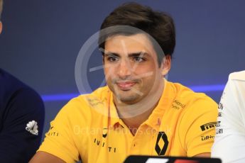 World © Octane Photographic Ltd. Formula 1 - American Grand Prix – Thursday Driver Press Conference – Part 1. Carlos Sainz - Renault Sport F1 Team. Circuit of the Americas, Austin, Texas, USA. Thursday 19th October 2017. Digital Ref: 1984LB1D2284