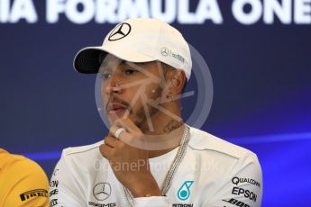 World © Octane Photographic Ltd. Formula 1 - American Grand Prix – Thursday Driver Press Conference – Part 1. Lewis Hamilton - Mercedes AMG Petronas F1 Team. Circuit of the Americas, Austin, Texas, USA. Thursday 19th October 2017. Digital Ref: 1984LB1D2289