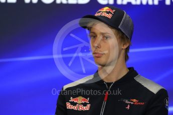 World © Octane Photographic Ltd. Formula 1 - American Grand Prix – Thursday Driver Press Conference – Part 1. Brendon Hartley - Scuderia Toro Rosso. Circuit of the Americas, Austin, Texas, USA. Thursday 19th October 2017. Digital Ref: 1984LB1D2314